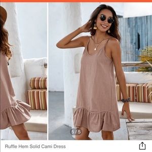 Pink cami dress, size 6 (M). Shein.